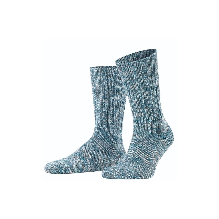 Falke Skarpetki dzienne Brooklyn Crew (Skarpetki do butów, Wygląd grubego splotu) niebieski turkusowy Mężczyźni - 1 Para